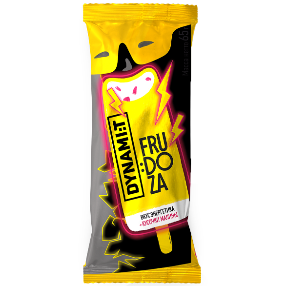 «FRUDOZA» energy-flavored milk dessert with raspberry pieces «FRUDOZA» energy-flavored milk dessert with raspberry pieces